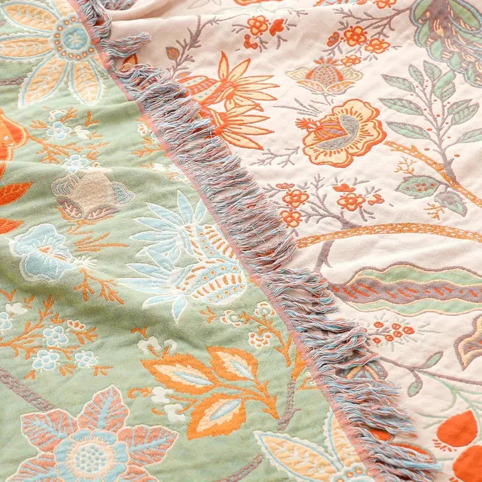Floral Boho Throw Blanket | Summer